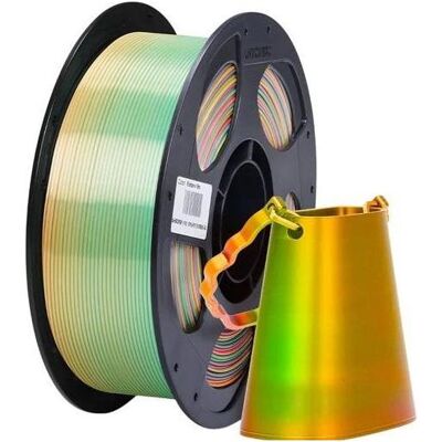 Anycubic PLA Silk Filament 1kg Rainbow-16m (PLA, 1000 g, 1.75 mm), Filament 3D, Multicolore Anycubic PLA Silk Filament 1kg Rainbow-16m (PLA, 1000 g, 1.75 mm), Filament 3D, Multicolore