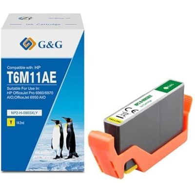 G&G, Cartouche d'impression, compatible Encre avec T6M11AE, HP 903XL, NH-R00903XLY, yellow, 825S (Y) G&G, Cartouche d'impression, compatible Encre avec T6M11AE, HP 903XL, NH-R00903XLY, yellow, 825S (Y)