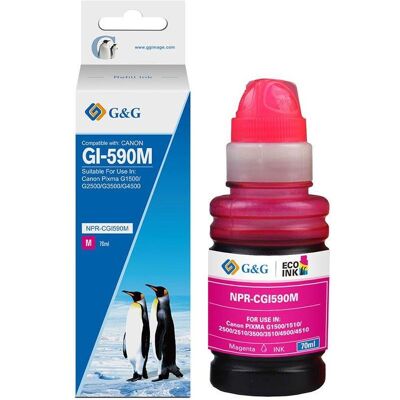 G&G, Cartouche d'impression, Patrone Canon GI-590M/1605C001 Nachfüll-Magenta (70 ml) (M) G&G, Cartouche d'impression, Patrone Canon GI-590M/1605C001 Nachfüll-Magenta (70 ml) (M)