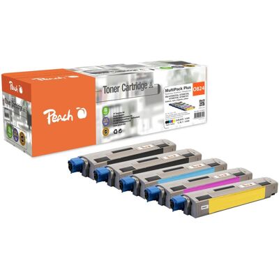 Peach, Toner, Cartouches de toner Spar Pack Plus remplaçant la référence Oki n° 47095701-4 (C, M, Y) Peach, Toner, Cartouches de toner Spar Pack Plus remplaçant la référence Oki n° 47095701-4 (C, M, Y)