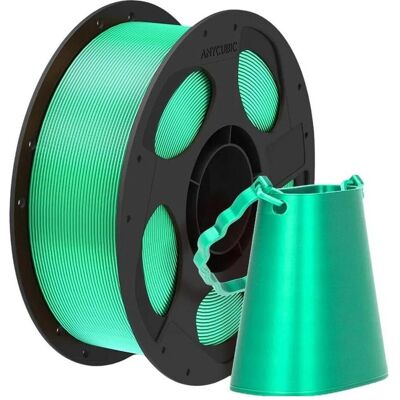 Anycubic PLA Silk Filament 1kg Green (PLA, 1.75 mm, 1000 g), Filament 3D, Vert Anycubic PLA Silk Filament 1kg Green (PLA, 1.75 mm, 1000 g), Filament 3D, Vert