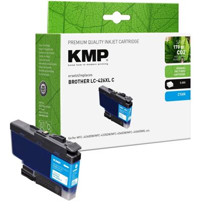 KMP, Cartouche d'impression, Cartouche d'imprimante cyan compatible avec la Brother LC426XLC KMP, Cartouche d'impression, Cartouche d'imprimante cyan compatible avec la Brother LC426XLC