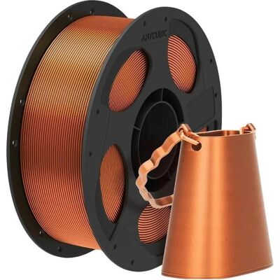 Anycubic PLA Silk Filament 1kg Copper (PLA, 1.75 mm, 1000 g), Filament 3D, Cuivre Anycubic PLA Silk Filament 1kg Copper (PLA, 1.75 mm, 1000 g), Filament 3D, Cuivre