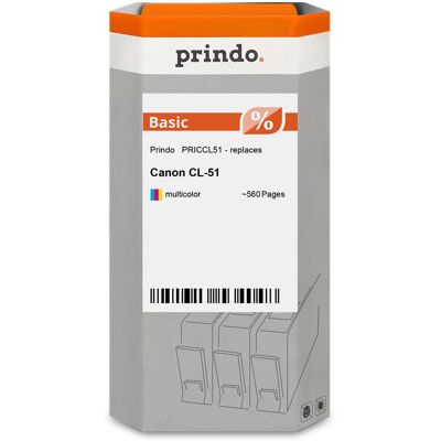 Prindo, Cartouche d'impression, Compatible avec Canon CL-51 plusieurs couleurs Prindo, Cartouche d'impression, Compatible avec Canon CL-51 plusieurs couleurs