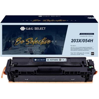 Toner noir G&G - HP 203X / Canon 054H - Alternative XL de haute qualité Toner noir G&G - HP 203X / Canon 054H - Alternative XL de haute qualité