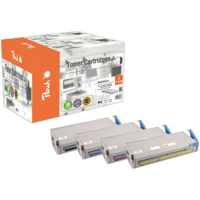 Peach, Toner, Pack économique de cartouches de toner remplaçant Oki No. 4196-3005-8 Peach, Toner, Pack économique de cartouches de toner remplaçant Oki No. 4196-3005-8