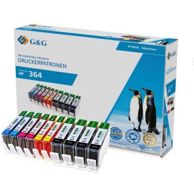 G&G, Cartouche d'impression, Encre de remplacement compatible avec les modèles HP 364XL, CN684EE, CB323EE, CB324EE, CB325EE – (C, CF, M, Y) G&G, Cartouche d'impression, Encre de remplacement compatible avec les modèles HP 364XL, CN684EE, CB323EE, CB324EE, CB325EE – (C, CF, M, Y)