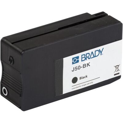 Brady J50-BK - Encre à base de pigments - noir - - BradyJet J5000 - 101,6, Imprimante d'étiquettes, Noir Brady J50-BK - Encre à base de pigments - noir - - BradyJet J5000 - 101,6, Imprimante d'étiquettes, Noir