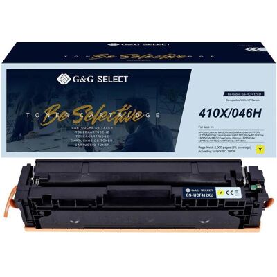 G&G, Toner, Toner de rechange HP, Canon 410X, 046H Jaune Compatible CF412X/Cartridge 046H Yellow GS-HCF412X(U) (Y) G&G, Toner, Toner de rechange HP, Canon 410X, 046H Jaune Compatible CF412X/Cartridge 046H Yellow GS-HCF412X(U) (Y)