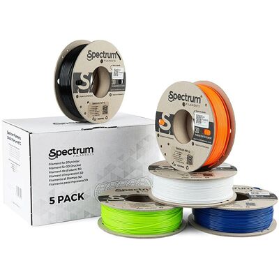 Spectrum Filament PETG 5 Pack 1.75mm (PETG, 1.75 mm, 250 g), Filament 3D, Multicolore Spectrum Filament PETG 5 Pack 1.75mm (PETG, 1.75 mm, 250 g), Filament 3D, Multicolore