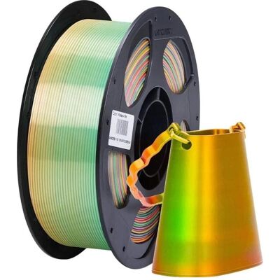 Anycubic PLA Silk Filament 1kg Rainbow-16m (PLA, 1.75 mm, 1000 g), Filament 3D, Multicolore Anycubic PLA Silk Filament 1kg Rainbow-16m (PLA, 1.75 mm, 1000 g), Filament 3D, Multicolore