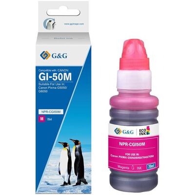 G&G, Cartouche d'impression, Nachfüllpatrone Canon GI-50 M/3404C001 Magenta (70 ml) (M) G&G, Cartouche d'impression, Nachfüllpatrone Canon GI-50 M/3404C001 Magenta (70 ml) (M)
