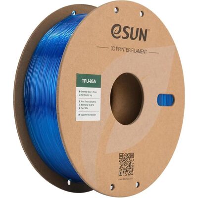 eSUN eTPU-95A 1,75mm Bleu Transparent 1kg - Filament 3D eSUN eTPU-95A 1,75mm Bleu Transparent 1kg - Filament 3D