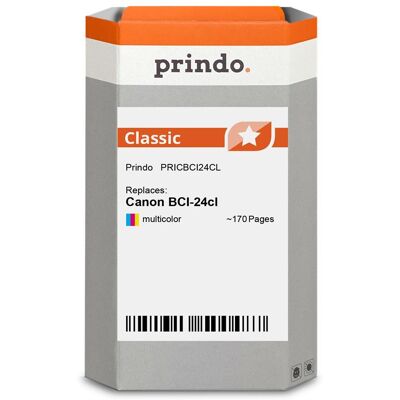 Prindo, Cartouche d'impression, compatible avec Canon BCI-24cl plusieurs couleurs Prindo, Cartouche d'impression, compatible avec Canon BCI-24cl plusieurs couleurs