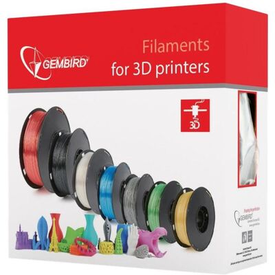 Gembird Silber - 1 kg - 330 m - PLA+ Filament (3D) - PLA-plus filament - silver (PLA+ LECTURE, 1000 g), Filament 3D, Argent Gembird Silber - 1 kg - 330 m - PLA+ Filament (3D) - PLA-plus filament - silver (PLA+ LECTURE, 1000 g), Filament 3D, Argent