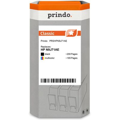 Prindo, Cartouche d'impression, compatible avec HP 62 /plusieurs couleurs Prindo, Cartouche d'impression, compatible avec HP 62 /plusieurs couleurs