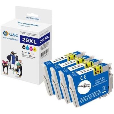 G&G, Cartouche d'impression, Pack combiné compatible Epson 29XL/T2996/C13T29964012 (C, CF, M, Y) G&G, Cartouche d'impression, Pack combiné compatible Epson 29XL/T2996/C13T29964012 (C, CF, M, Y)