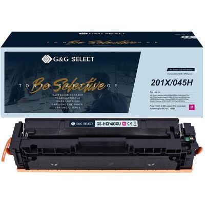G&G, Toner, Toner de rechange HP, Canon 201X, 045H Compatible Magenta CF403X/Cartridge 045 (M) G&G, Toner, Toner de rechange HP, Canon 201X, 045H Compatible Magenta CF403X/Cartridge 045 (M)