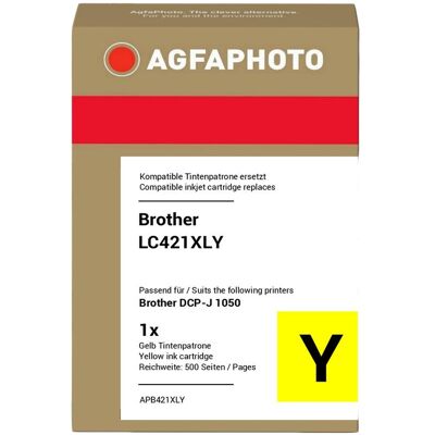 Agfaphoto, Cartouche d'impression, compatible avec Brother LC421XLY (Y) Agfaphoto, Cartouche d'impression, compatible avec Brother LC421XLY (Y)