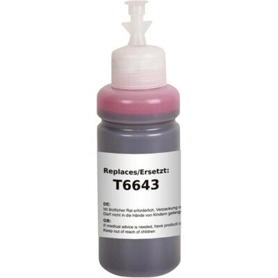 Renkforce, Cartouche d'impression, Nachfülltinte ersetzt Epson T6643 Kompatibel Magenta RF-EINKT6643M (RF-6728550) (M) Renkforce, Cartouche d'impression, Nachfülltinte ersetzt Epson T6643 Kompatibel Magenta RF-EINKT6643M (RF-6728550) (M)