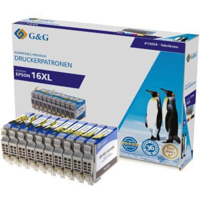G&G, Cartouche d'impression, Encre remplaçant Epson 16XL, T1631, T1632, T1633, T1634, T1636 Compatible G&G, Cartouche d'impression, Encre remplaçant Epson 16XL, T1631, T1632, T1633, T1634, T1636 Compatible