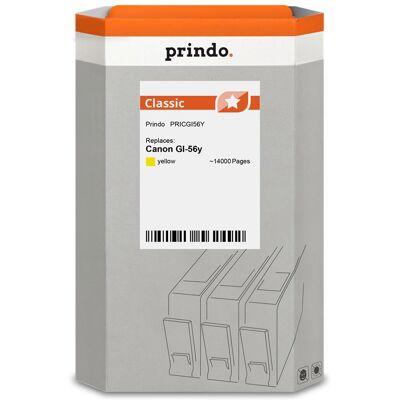 Prindo, Cartouche d'impression, compatible avec Canon GI-56y (Y) Prindo, Cartouche d'impression, compatible avec Canon GI-56y (Y)