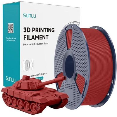 Sunlu Filament PLA+ High-Speed Czerwony (PLA+ LECTURE, 1.75 mm, 1000 g), Filament 3D, Rouge Sunlu Filament PLA+ High-Speed Czerwony (PLA+ LECTURE, 1.75 mm, 1000 g), Filament 3D, Rouge