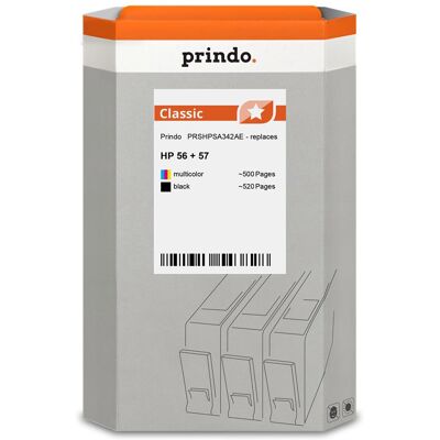 Prindo, Cartouche d'impression, compatible avec HP 56+57 /plusieurs couleurs (CF) Prindo, Cartouche d'impression, compatible avec HP 56+57 /plusieurs couleurs (CF)