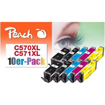 Peach, Cartouche d'impression, Tintenset Canon PGI-570XL Multi-10-Pack BK/C/M/Y (C, CF, M, Y) Peach, Cartouche d'impression, Tintenset Canon PGI-570XL Multi-10-Pack BK/C/M/Y (C, CF, M, Y)