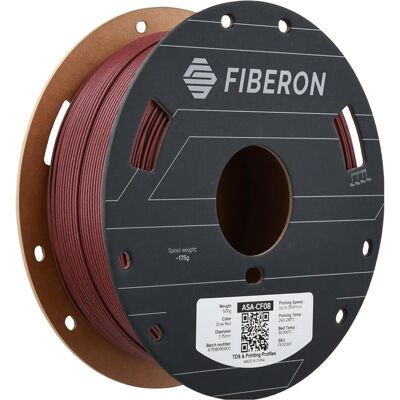 Polymaker Fiberon™ ASA-CF08 (ASA, 1.75 mm, 500 g), Filament 3D, Rouge Polymaker Fiberon™ ASA-CF08 (ASA, 1.75 mm, 500 g), Filament 3D, Rouge