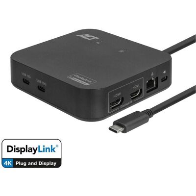 ACT ACT7150 Station d'accueil USB-C - 2 écrans 4K ACT ACT7150 Station d'accueil USB-C - 2 écrans 4K