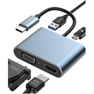 StarTech com 122-USBC-HDMI-4K-VGA (HDMI, VGA), Adaptateur vidéo, Gris StarTech com 122-USBC-HDMI-4K-VGA (HDMI, VGA), Adaptateur vidéo, Gris