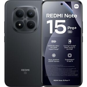 Xiaomi Redmi Note 15 Pro+ 5G (256 Go, Noir, 6.83", Double SIM, 5G), Téléphone portable, Noir Xiaomi Redmi Note 15 Pro+ 5G (256 Go, Noir, 6.83", Double SIM, 5G), Téléphone portable, Noir