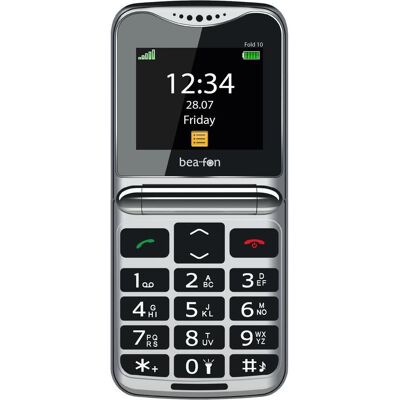Bea-Fon Fold 10 schwarz-silber (2.20", 0.30 Mpx), Téléphone portable à touches, Argent, Noir Bea-Fon Fold 10 schwarz-silber (2.20", 0.30 Mpx), Téléphone portable à touches, Argent, Noir