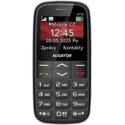 Aligator A770 Senior schwarz + Tischladegerät (2.20"), Téléphone portable à touches, Noir Aligator A770 Senior schwarz + Tischladegerät (2.20"), Téléphone portable à touches, Noir