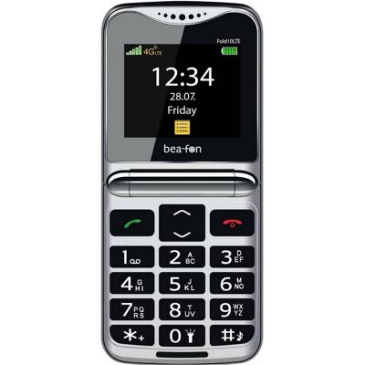 Bea-Fon Fold10 LTE schwarz-silber (2.20", 0.30 Mpx), Téléphone portable à touches, Noir, Argent Bea-Fon Fold10 LTE schwarz-silber (2.20", 0.30 Mpx), Téléphone portable à touches, Noir, Argent