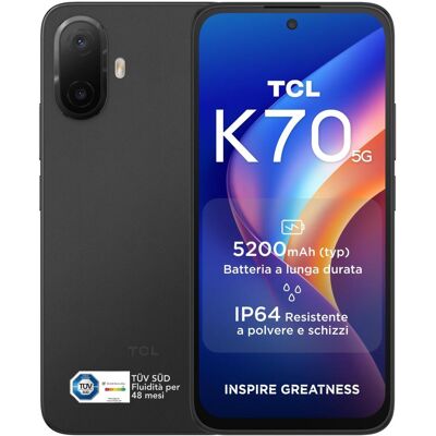 TCL K70 5G 128 GB (128 Go, Midnight Black, 6.80", Double SIM, 5G), Téléphone portable, Noir TCL K70 5G 128 GB (128 Go, Midnight Black, 6.80", Double SIM, 5G), Téléphone portable, Noir