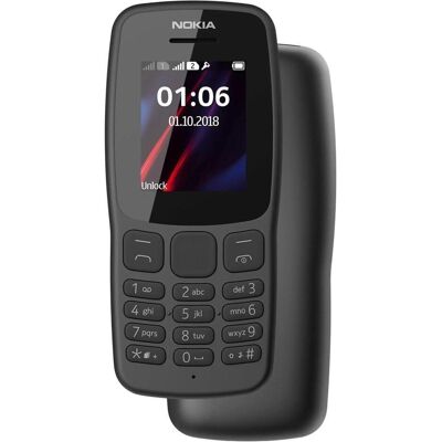 Nokia 106 Double SIM Gris Foncé - Torche LED - Radio FM - Téléphone à gros boutons Nokia 106 Double SIM Gris Foncé - Torche LED - Radio FM - Téléphone à gros boutons