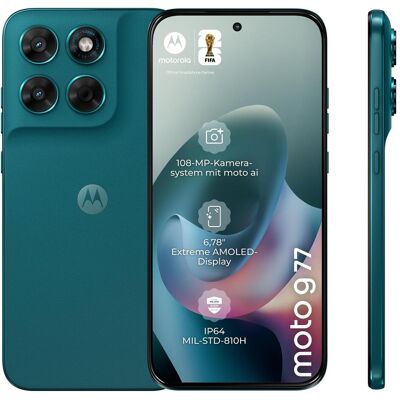 Motorola Moto G77 (256 Go, Épinette ombragée, 6.78", SIM + eSIM, 5G), Téléphone portable, Vert Motorola Moto G77 (256 Go, Épinette ombragée, 6.78", SIM + eSIM, 5G), Téléphone portable, Vert