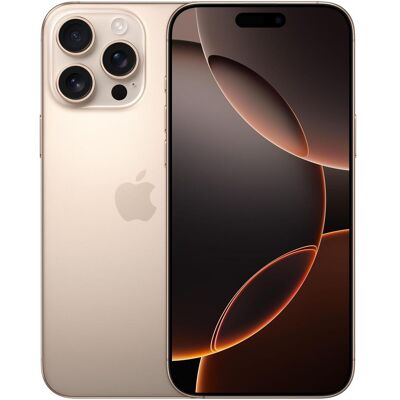 Apple iPhone 16 Pro Max (1000 Go, Titane désertique, 6.90", SIM + eSIM, 5G), Téléphone portable, Or Apple iPhone 16 Pro Max (1000 Go, Titane désertique, 6.90", SIM + eSIM, 5G), Téléphone portable, Or