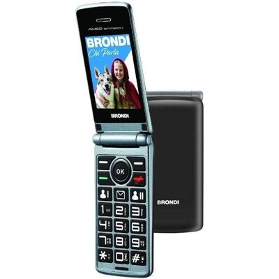 Brondi Telefon für Senioren, SOS-Taste, Taschenlampe, Fernbedienung, Téléphone portable à touches, Noir Brondi Telefon für Senioren, SOS-Taste, Taschenlampe, Fernbedienung, Téléphone portable à touches, Noir