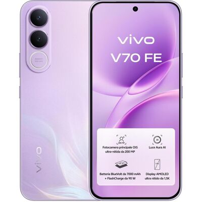 Vivo V70 FE 256 MUSE PURPLE 8+256GB (256 Go, Lila, Purple, Violet, 6.83", Double SIM, 5G), Téléphone portable, Violet Vivo V70 FE 256 MUSE PURPLE 8+256GB (256 Go, Lila, Purple, Violet, 6.83", Double SIM, 5G), Téléphone portable, Violet