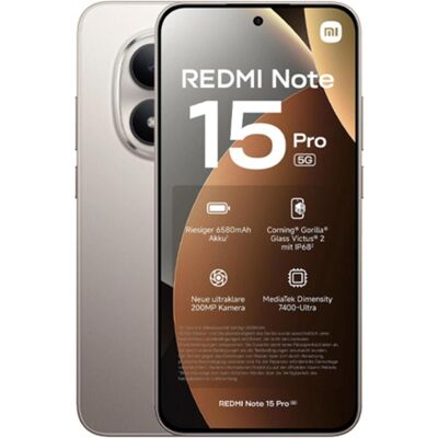 Xiaomi Redmi Note 15 Pro (256 Go, Couleur titane, 6.77", Double SIM hybride, 4G), Téléphone portable, Argent Xiaomi Redmi Note 15 Pro (256 Go, Couleur titane, 6.77", Double SIM hybride, 4G), Téléphone portable, Argent