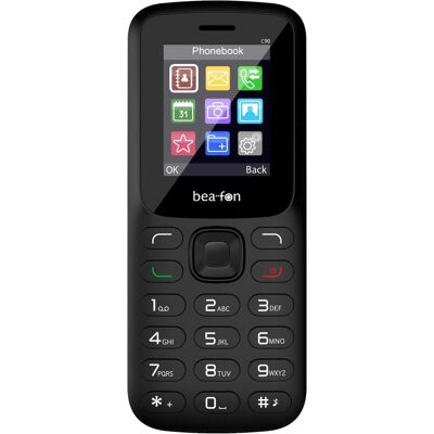 Bea-Fon C90 (1.77", 0.30 Mpx), Téléphone portable à touches, Noir Bea-Fon C90 (1.77", 0.30 Mpx), Téléphone portable à touches, Noir
