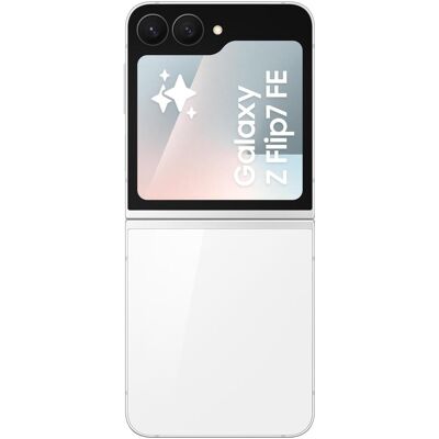 Samsung Galaxy Z Flip7 FE (256 Go, Blanc, 6.70", SIM + eSIM, 5G), Téléphone portable, Blanc Samsung Galaxy Z Flip7 FE (256 Go, Blanc, 6.70", SIM + eSIM, 5G), Téléphone portable, Blanc