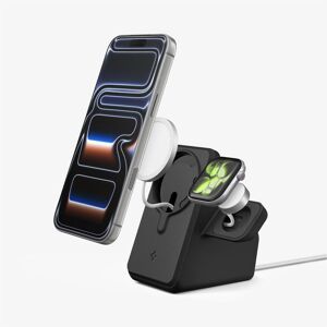 Spigen Magsafe Duo Charger Stand (Mag Fit) (25 W), Chargeur sans fil, Noir Spigen Magsafe Duo Charger Stand (Mag Fit) (25 W), Chargeur sans fil, Noir