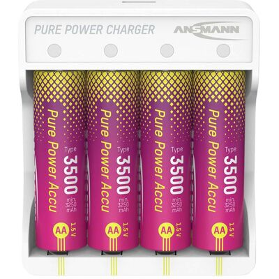 Ansmann Pure Power Set 4× Mignon AA Akkus und Lademodul (1 pcs, AA), Chargeur de batterie Ansmann Pure Power Set 4× Mignon AA Akkus und Lademodul (1 pcs, AA), Chargeur de batterie
