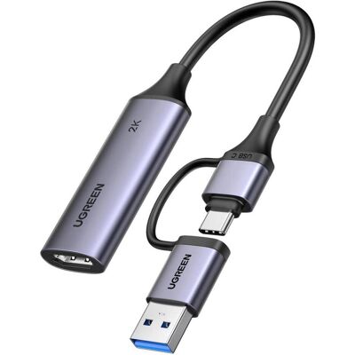 Ugreen CM629 (USB-A, USB-C), Adaptateur données + vidéo, Gris Ugreen CM629 (USB-A, USB-C), Adaptateur données + vidéo, Gris