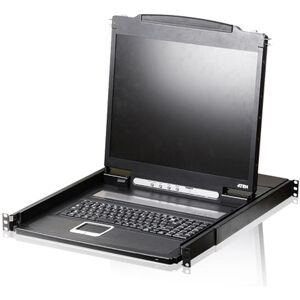 Aten CL1000N UK Single Rail Console LCD 19", 19" 1U, layout UK (PS/2-USB, VGA), Commutateur KVM, Noir Aten CL1000N UK Single Rail Console LCD 19", 19" 1U, layout UK (PS/2-USB, VGA), Commutateur KVM, Noir