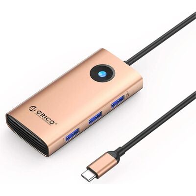 Orico 6w1 3 ports USB-A 3.0 1 port USB-C PD 100 W 1 port HDMI 4K 30 Hz 1 port RJ45 Ethernet 2,5 G (USB-C, 6 ports), Station d’accueil + hub USB, Or Orico 6w1 3 ports USB-A 3.0 1 port USB-C PD 100 W 1 port HDMI 4K 30 Hz 1 port RJ45 Ethernet 2,5 G (USB-C, 6 ports), Station d’accueil + hub USB, Or